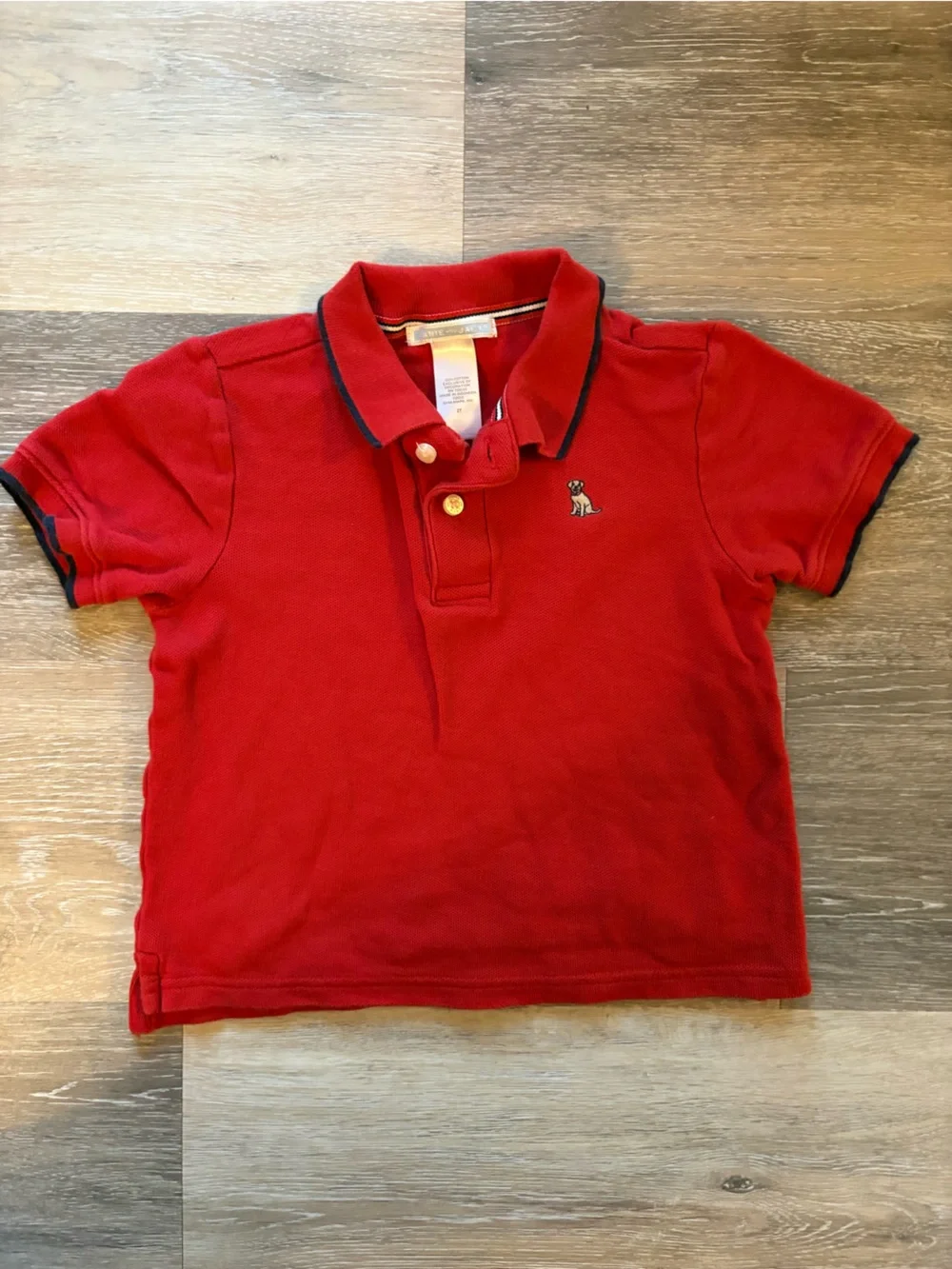 Janie and Jack VINTAGE Red Polo with Navy Contrast Trim